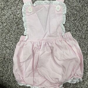 Pink Gingham Baby Romper